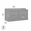 Pemberly Row Shoe Storage Bench with Doors in Cape Cod Gray - Engineered Wood