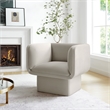 Pemberly Row Modern Performance Velvet Accent Chair in Almond
