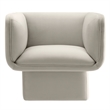 Pemberly Row Modern Performance Velvet Accent Chair in Almond