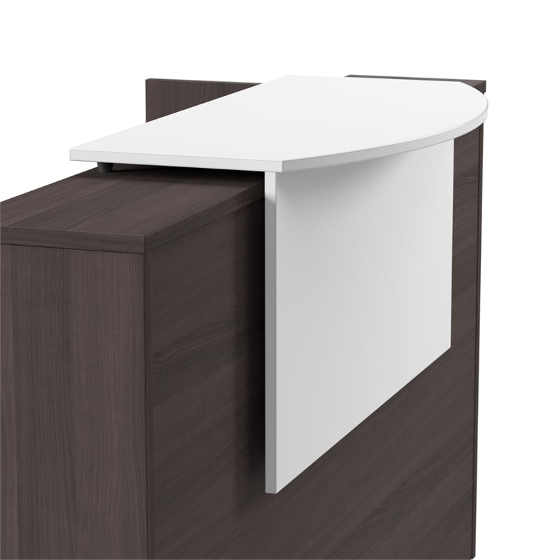 Pemberly Row 72W x 72D L Shaped Reception Desk in Storm Gray - Engineered Wood