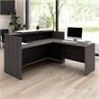 Pemberly Row 72W x 72D L Shaped Reception Desk in Storm Gray - Engineered Wood
