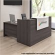 Pemberly Row 72W x 72D L Shaped Reception Desk in Storm Gray - Engineered Wood