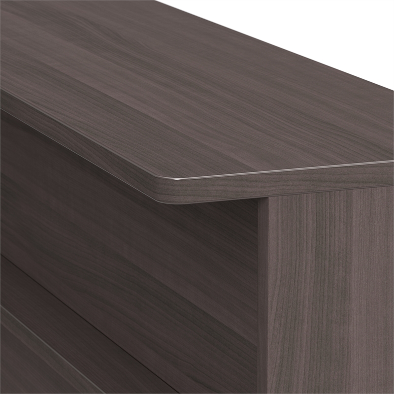 Pemberly Row 60W x 72D L Shaped Reception Desk in Storm Gray - Engineered Wood