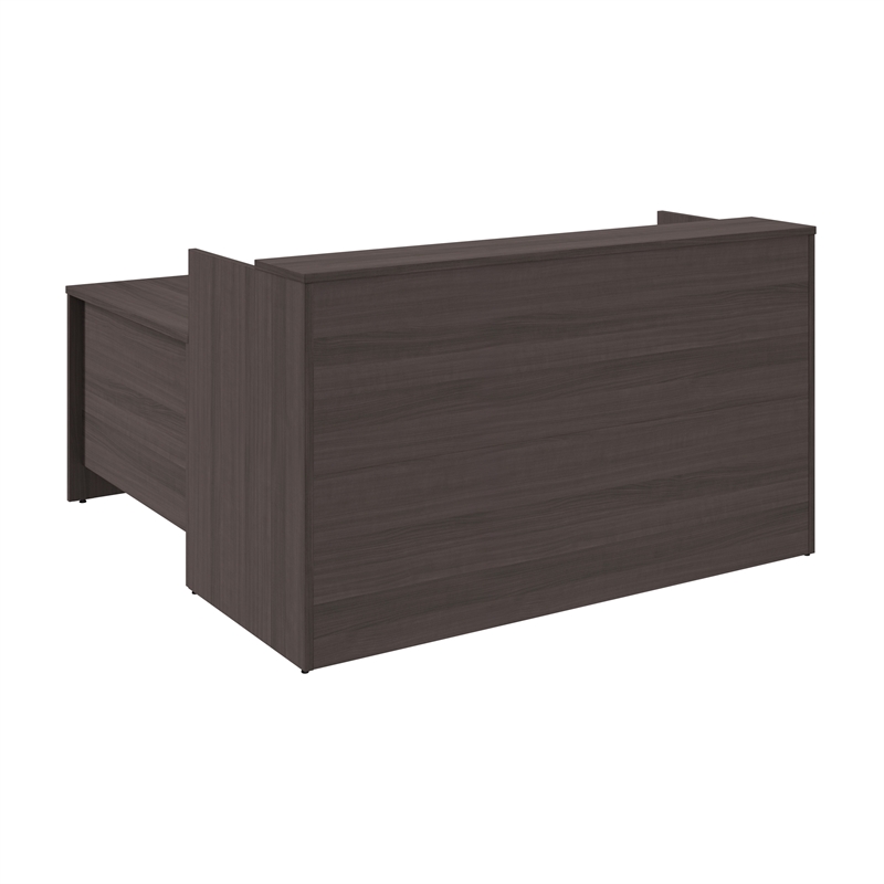 Pemberly Row 72W x 72D L Shaped Reception Desk in Storm Gray - Engineered Wood