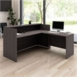 Pemberly Row 72W x 72D L Shaped Reception Desk in Storm Gray - Engineered Wood