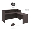 Pemberly Row 72W x 72D L Shaped Reception Desk in Storm Gray - Engineered Wood