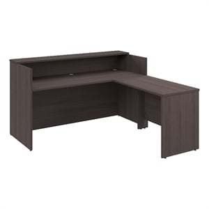Pemberly Row 72W x 72D L Shaped Reception Desk in Storm Gray - Engineered Wood