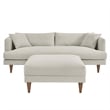 Pemberly Row Fabric Sofa and Ottoman Set in Heathered Weave Ivory