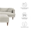Pemberly Row Fabric Sofa and Ottoman Set in Heathered Weave Ivory