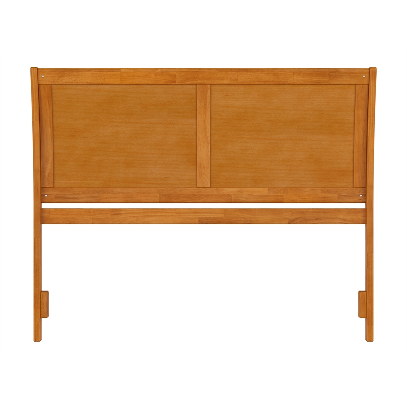 Pemberly Row Portland Queen Sleigh Wood Headboard in Light Toffee