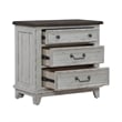Pemberly Row Modern 3 Drawer Nightstand with Charging Station