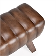 Pemberly Row Contemporary 50-Inch Brown Finish Leather Bench