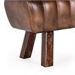Pemberly Row Contemporary 50-Inch Brown Finish Leather Bench