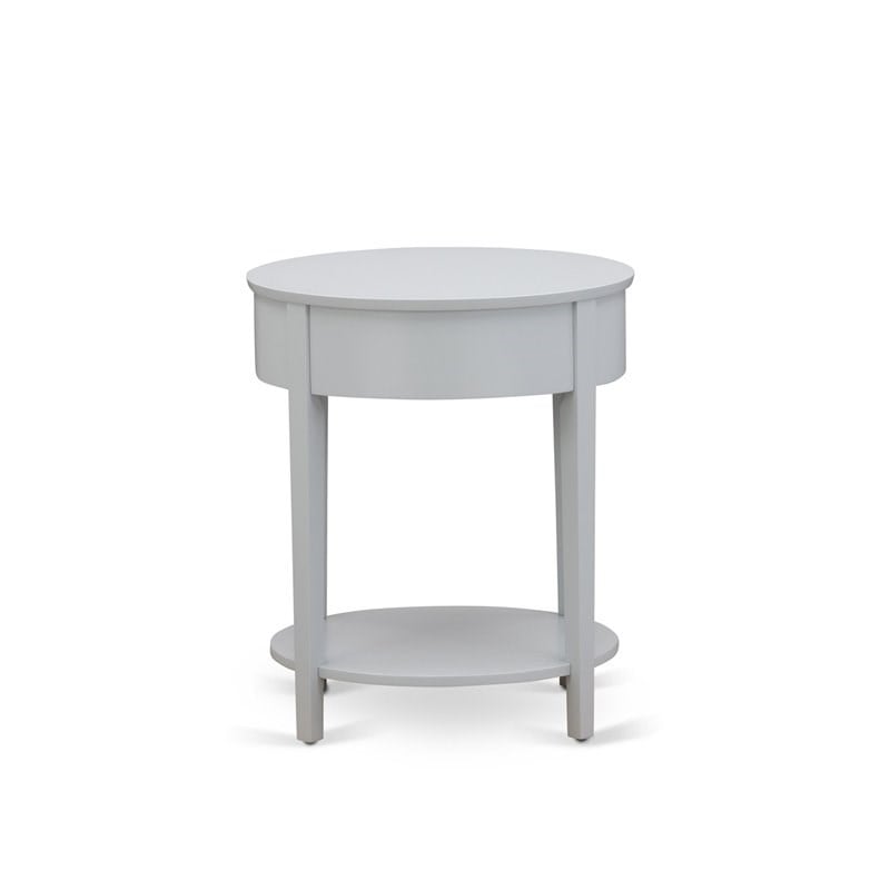 Pemberly Row Contemporary Asian Wood Nightstand in Urban Gray