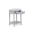 Pemberly Row Contemporary Asian Wood Nightstand in Urban Gray