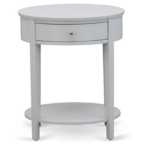 Pemberly Row Contemporary Asian Wood Nightstand in Urban Gray