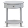 Pemberly Row Contemporary Asian Wood Nightstand in Urban Gray