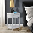 Pemberly Row Contemporary Asian Wood Nightstand in Urban Gray