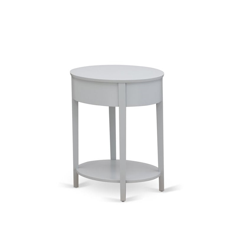 Pemberly Row Contemporary Asian Wood Nightstand in Urban Gray