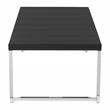 Pemberly Row Coffee Table Black Wood Veneer Top with Chrome Steel Base