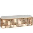 Pemberly Row Modern / Contemporary Rattan Bench in Natural Finish
