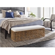 Pemberly Row Modern / Contemporary Rattan Bench in Natural Finish