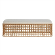 Pemberly Row Modern / Contemporary Rattan Bench in Natural Finish
