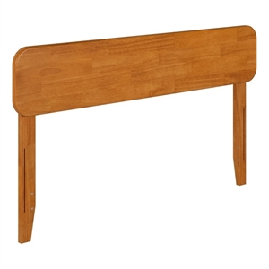 Pemberly Row Modern Full Solid Wood Headboard in Light Toffee