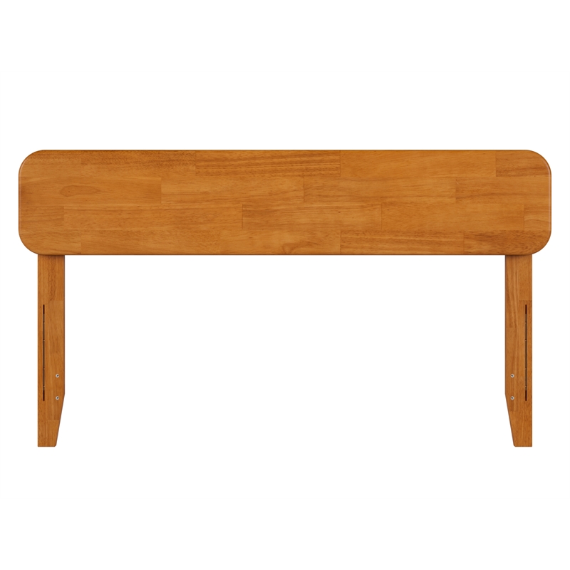 Pemberly Row Modern Full Solid Wood Headboard in Light Toffee
