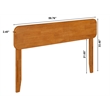 Pemberly Row Modern Full Solid Wood Headboard in Light Toffee