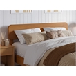 Pemberly Row Modern Full Solid Wood Headboard in Light Toffee