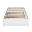 Pemberly Row Twin XL Solid Wood Panel Platform Bed with Storage Drawers in White