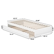 Pemberly Row Twin XL Solid Wood Panel Platform Bed with Storage Drawers in White