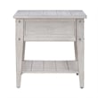 Pemberly Row Contemporary End Table in Weathered White Finish