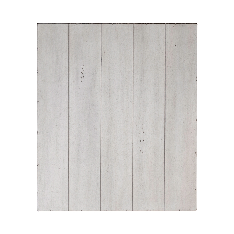 Pemberly Row Contemporary End Table in Weathered White Finish