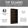 Pemberly Row Tall 5 Shelf Bookcase Set in Black Walnut - Engineered Wood
