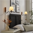 Pemberly Row Contemporary Swivel Wall Sconce in Walnut Black