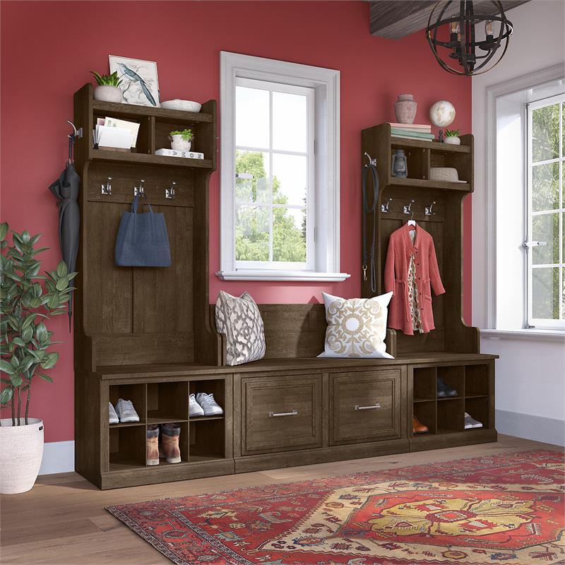 Pemberly Row Entryway Storage Set with Doors in Ash Brown - Engineered Wood