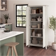 Pemberly Row Engineered Wood Kitchen Pantry Cabinet w/ Doors in Linen White Oak