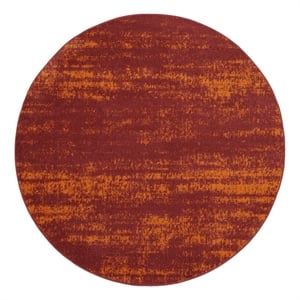 Pemberly Row 96&quot Round Contemporary Indoor/Outdoor Rug in Red