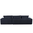 Pemberly Row Modern Couch Blue Chenille Fabric Sofa Bed Sectional Sleeper