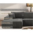 Pemberly Row Modern Couch Blue Chenille Fabric Sofa Bed Sectional Sleeper