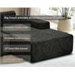 Pemberly Row Modern Couch Blue Chenille Fabric Sofa Bed Sectional Sleeper