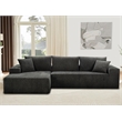 Pemberly Row Extra Large Couch Chenille 2 Piece Gray Sectional Sleeper Sofa