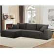 Pemberly Row Extra Large Couch Chenille 2 Piece Gray Sectional Sleeper Sofa
