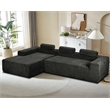 Pemberly Row Extra Large Couch Chenille 2 Piece Gray Sectional Sleeper Sofa