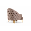 Pemberly Row Tufted Upholstery Chair finished with Velvet Fabric in Taupe