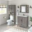 Pemberly Row Engineered Wood Bathroom Vanity Set with Space Saver in Driftwood