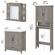 Pemberly Row Engineered Wood Bathroom Vanity Set with Space Saver in Driftwood