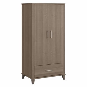 Pemberly Row Tall Kitchen Pantry Cabinet in Ash Gray - Engineered Wood